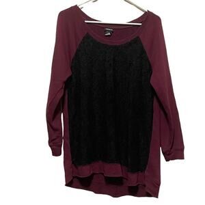 Torrid Long Sleeve Shirt with Lace Front